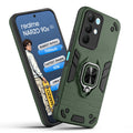 Front and back view of Realme Narzo 90x 5G fitted with a protective case and ring grip