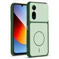 Front and back view of Green protective back cover for Redmi A7 Pro 4G with textured sides, camera guard and slim fit design.