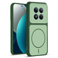Front and back view of Green protective back cover for Redmi Note 15 Pro 5G with textured sides, camera guard and slim fit design.