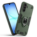 Front and back view of Samsung A17 5G fitted with a protective case and ring grip