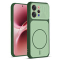 Front and back view of Green protective back cover for Vivo V70 5G with textured sides, camera guard and slim fit design.
