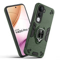 Front and back view of Vivo Y400 Pro 5G fitted with a protective case and ring grip