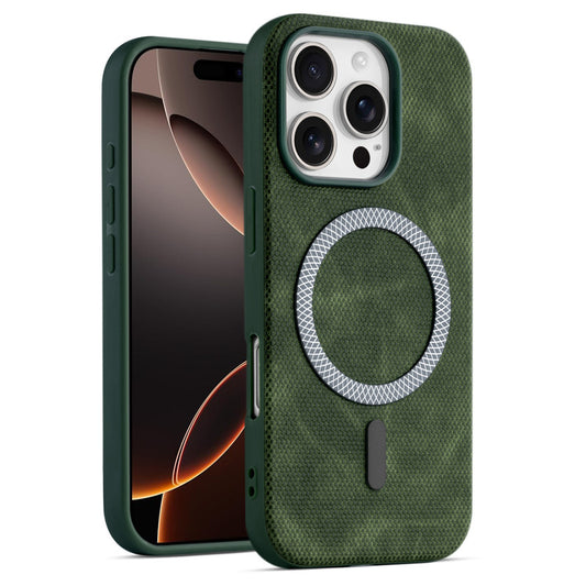 Rugged Vintage Look Back Case For Apple iphone 16 Pro Max With Magnetic Charging Compatible with MagSafe
