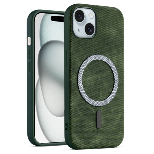 Rugged Vintage Look Back Case For Apple iPhone 15 With Magnetic Charging Compatible with MagSafe