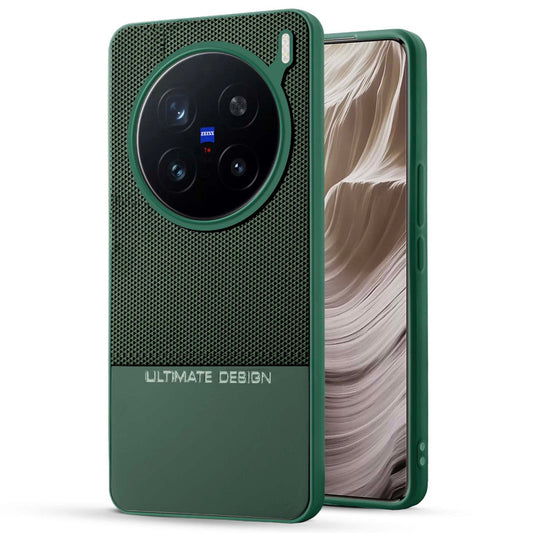 Two-Tone Back Cover with Pyramid Texture & Vegan Leather Finish for Vivo X200 Pro 5G - Where Style Meets Function