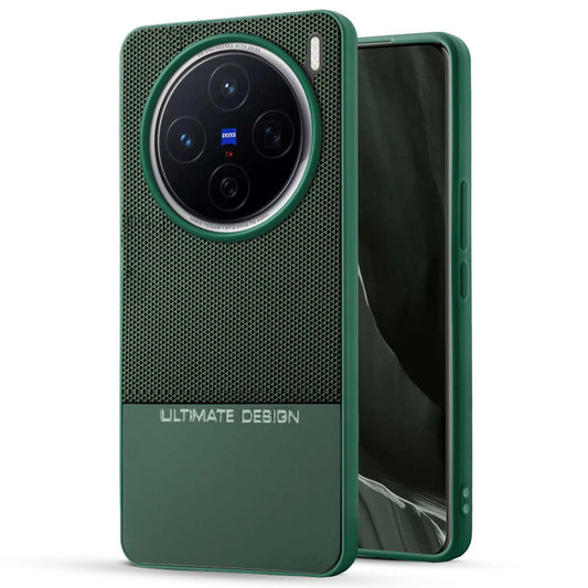 Two-Tone Back Cover with Pyramid Texture & Vegan Leather Finish for Vivo X200 5G - Where Style Meets Function