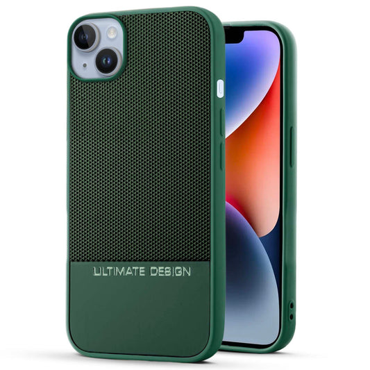 Two-Tone Back Cover with Pyramid Texture & Vegan Leather Finish for Apple iPhone 14 - Where Style Meets Function