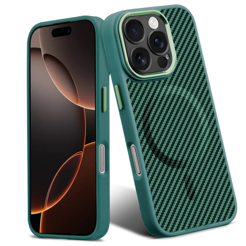 Premium Tech Weave Design With Wireless Charging Support Compatible Back Case For Apple iPhone 16 Pro