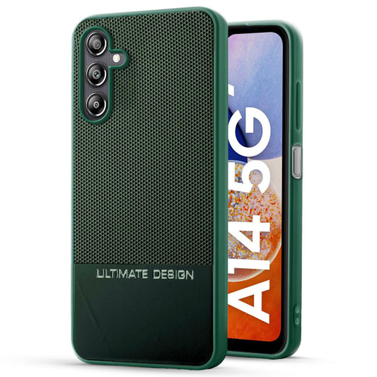 Two-Tone Back Cover with Pyramid Texture & Vegan Leather Finish for Samsung A14 5G - Where Style Meets Function