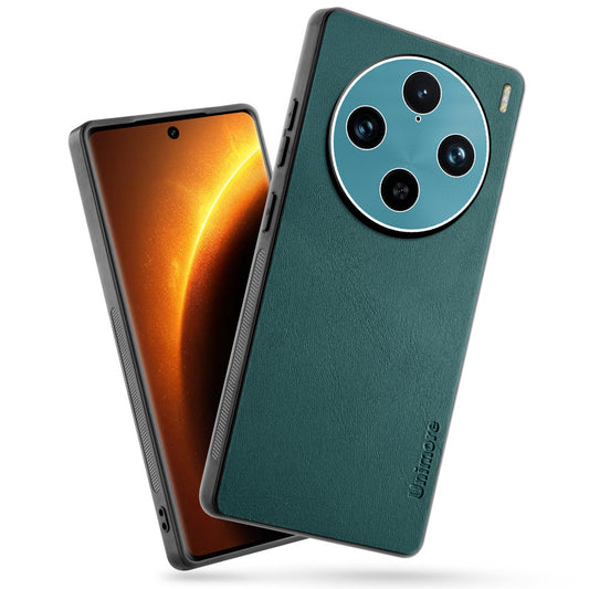 Unimore Leather Hard Case with Shiny Camera Protection For Vivo X100 Pro 5G