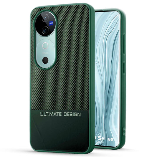 Two-Tone Back Cover with Pyramid Texture & Vegan Leather Finish for Vivo V40 5G - Where Style Meets Function