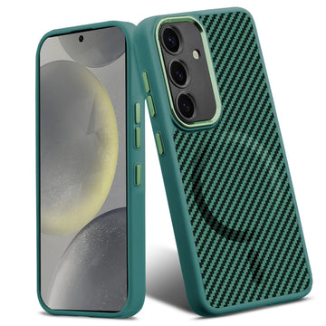 Premium Tech Weave Design With Wireless Charging Support Compatible Back Case For Samsung S24 5G