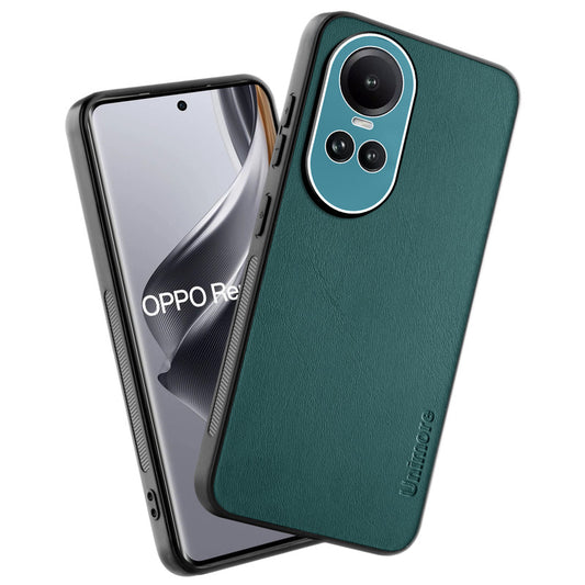 Unimore Leather Hard Case with Shiny Camera Protection For Oppo Reno 10 5G