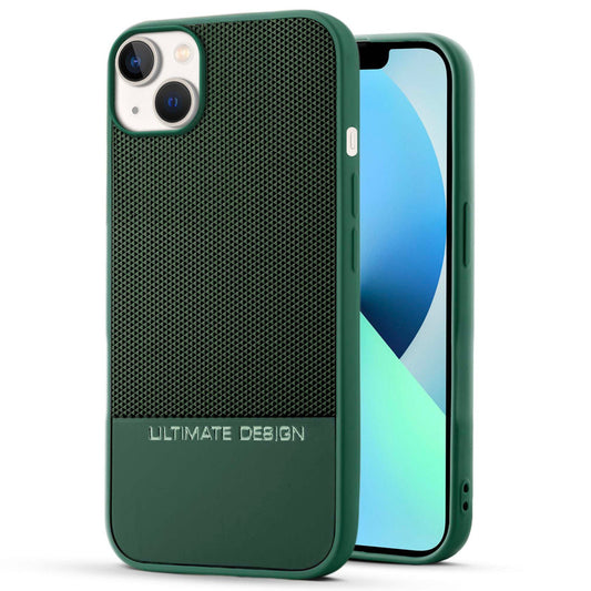 Two-Tone Back Cover with Pyramid Texture & Vegan Leather Finish for Apple iPhone 13 - Where Style Meets Function
