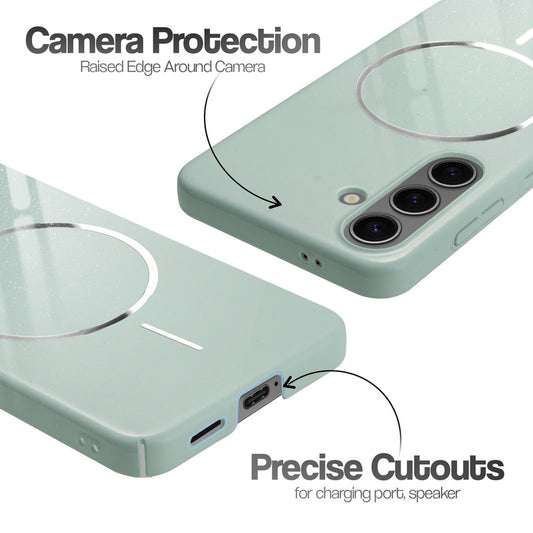 Smooth & Shiny Glossy Hard Back Cover Case For Samsung S25 5G With Magsafe Support
