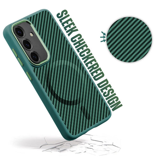 Premium Tech Weave Design With MagSafe Compatible Back Case For Samsung S24 5G