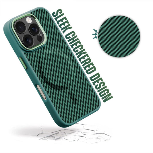 Premium Tech Weave Design With MagSafe Compatible Back Case For Apple iPhone 16 Pro