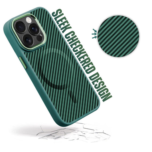 Premium Tech Weave Design With MagSafe Compatible Back Case For Apple iPhone 15 Pro