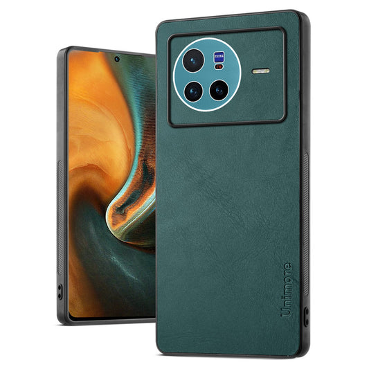 Unimore Leather Hard Case with Shiny Camera Protection For Vivo X80 5G