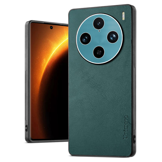 Unimore Leather Hard Case with Shiny Camera Protection For Vivo X100 Pro 5G