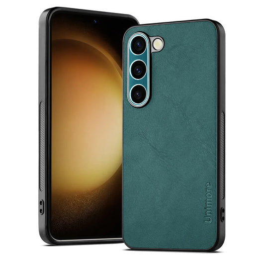 Unimore Leather Hard Case with Shiny Camera Protection For Samsung S23 5G