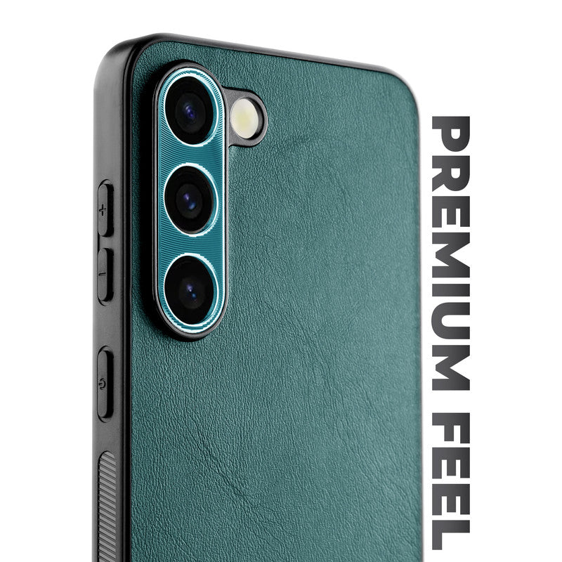 Unimore Leather Hard Case with Shiny Camera Protection For Samsung S23 5G