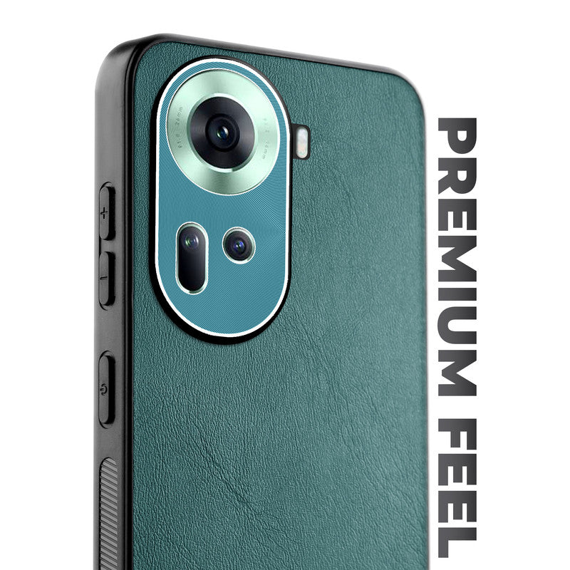 Unimore Leather Hard Case with Shiny Camera Protection For Oppo Reno 11 5G
