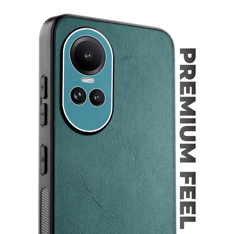 Unimore Leather Hard Case with Shiny Camera Protection For Oppo Reno 10 5G