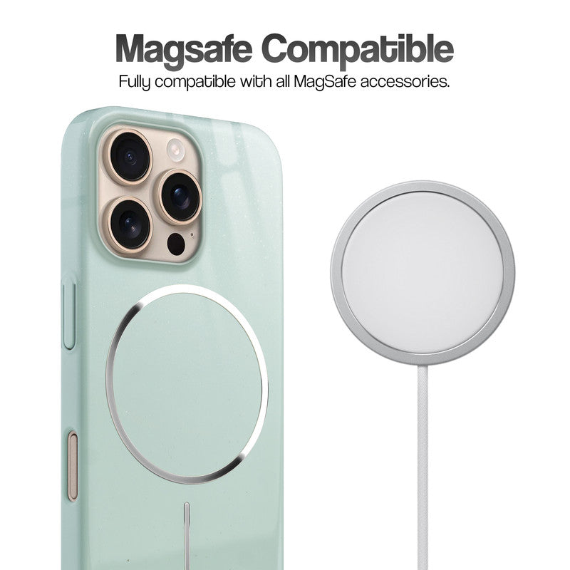 Smooth & Shiny Glossy Hard Back Cover Case For Apple iPhone 16 Pro With Wireless Charging Support Support
