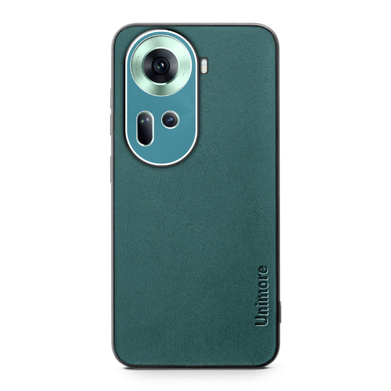 Unimore Leather Hard Case with Shiny Camera Protection For Oppo Reno 11 5G