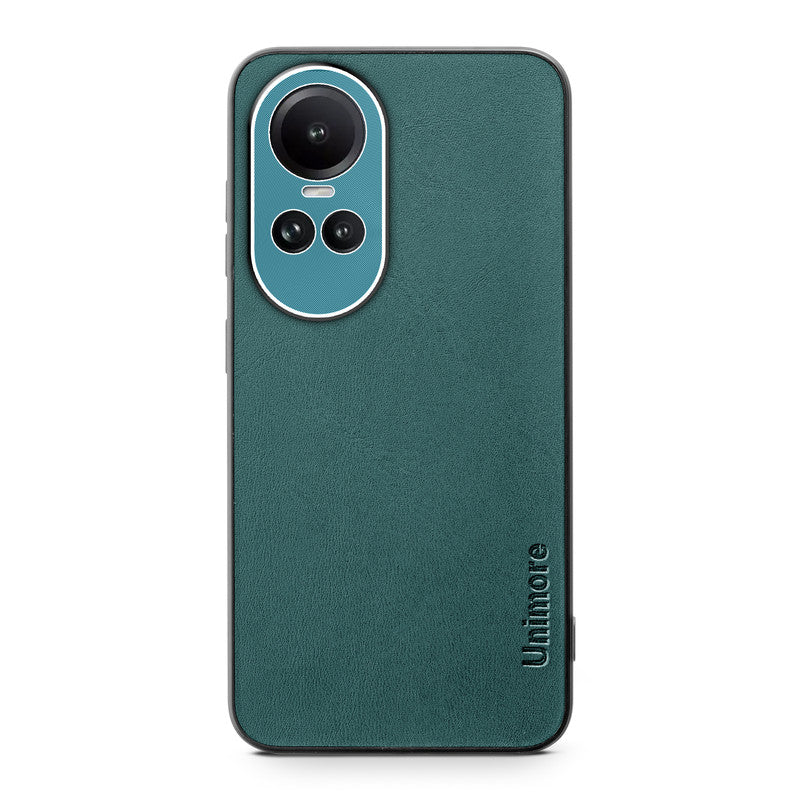 Unimore Leather Hard Case with Shiny Camera Protection For Oppo Reno 10 5G