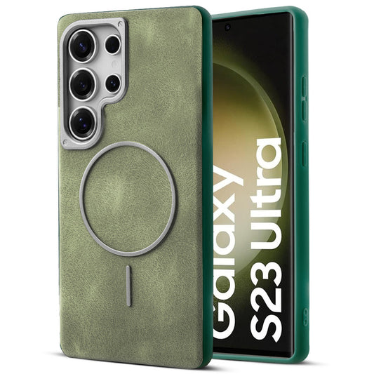 Elite PU Leather Case for Samsung S23 Ultra 5G , Hard Shell with Soft Inner Fabric & MagSafe Support