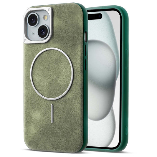 Elite PU Leather Case for Apple iPhone 15 , Hard Shell with Soft Inner Fabric & MagSafe Support
