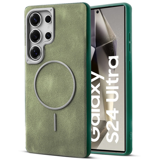 Elite PU Leather Case for Samsung S24 Ultra 5G , Hard Shell with Soft Inner Fabric & MagSafe Support