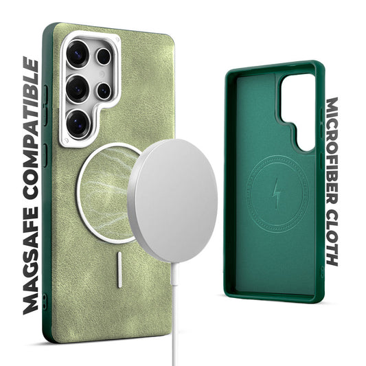 Elite PU Leather Case for Samsung S23 Ultra 5G , Hard Shell with Soft Inner Fabric & MagSafe Support