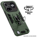 Dual layer shockproof back cover with 360° rotatable ring grip for Nothing Phone 4A Pro 5G