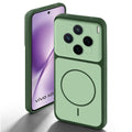 Green back cover for Vivo X200T 5G with camera cut protection and ring design on back side.