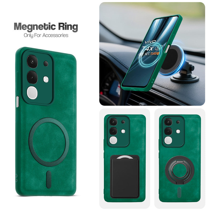 Cushion Grip Leather Case for Vivo T4x 5G