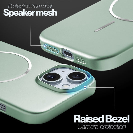 Slim Metallic Texture Wireless Charging MagSafe Case for Apple iPhone 14