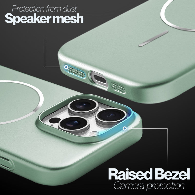 Slim Metallic Texture Wireless Charging MagSafe Case for Apple iPhone 15 Pro Max