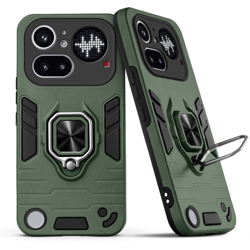 Back view of Nothing Phone 4A Pro 5G case highlighting the built-in rotating metal ring holder