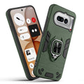 Front and back view of Nothing Phone 4A 5G fitted with a protective case and ring grip