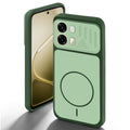 Green back cover for Oppo A6 Pro 5G with camera cut protection and ring design on back side.