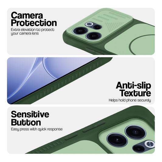 Dual Tone Silicone Grip Back Cover with Camera Protection for Oppo Reno 15C 5G