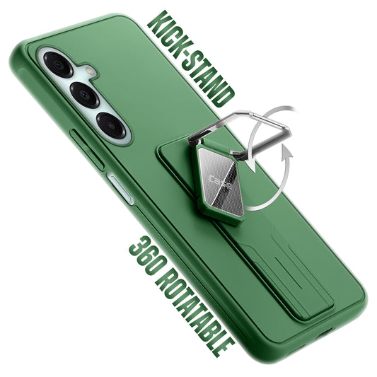 Premium Silicone Case with Metal Kickstand and Camera Protection Back Cover For Samsung A16 5G