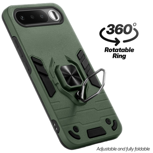 Dual Layer Shockproof Back Cover with 360° Rotatable Ring Grip & Impact Resistant Frame for Realme 16 5G