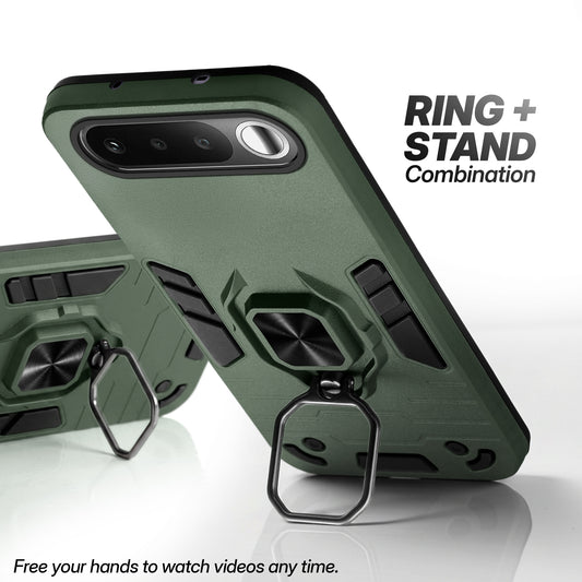 Dual Layer Shockproof Back Cover with 360° Rotatable Ring Grip & Impact Resistant Frame for Realme 16 5G