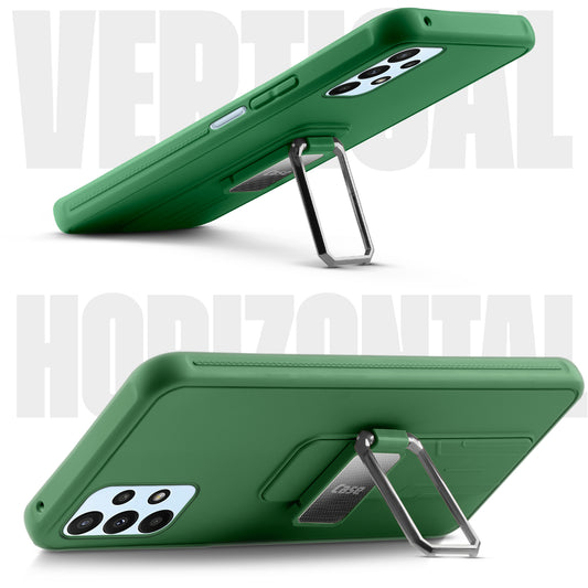 Premium Silicone Case with Metal Kickstand and Camera Protection Back Cover For Samsung A23 4G