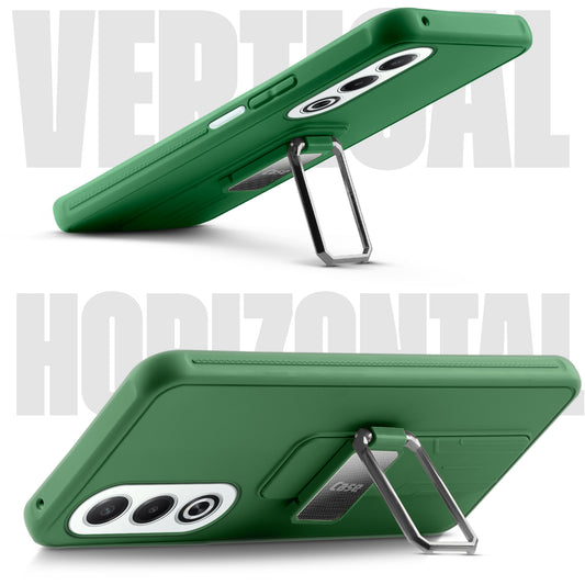 Premium Silicone Case with Metal Kickstand and Camera Protection Back Cover For Oppo K12x 5G