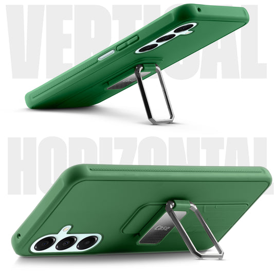 Premium Silicone Case with Metal Kickstand and Camera Protection Back Cover For Samsung A16 5G